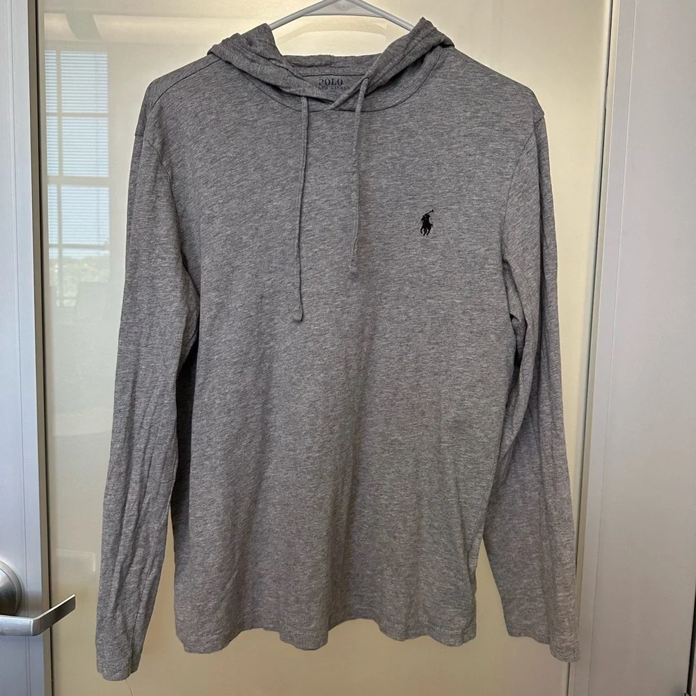 Polo Ralph Lauren Cotton Jersey Long-Sleeve Hoodie small grey - Picture 1 of 4